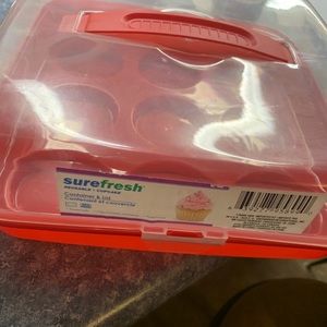 Sure Fresh Plastic Red 9 Cupcakes Carrier